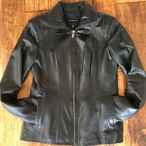 Jones New York Black Sheepskin Leather Jacket